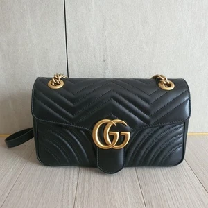 100% Authentic Gucci Marmont Small Black Matelasse Crossbody - Picture 1 of 22