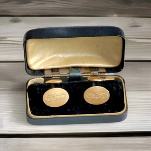  14K Gold Oval Cufflink -Fraternal Order of Odd Fellows Cufflinks, (5.5g) - Picture 1 of 17