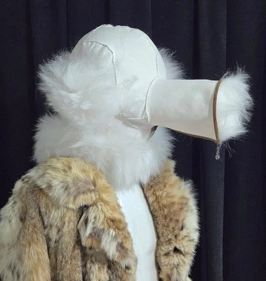 Capucha fetiche piel de oveja privación sensorial bondage con snorkel ajustable Foto 1 de 4