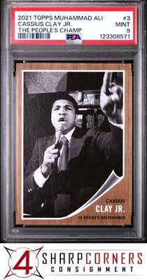 2021 TOPPS MUHAMMAD ALI THE PEOPLE'S CHAMP #3 CASSIUS CLAY JR. HOF PSA 9 - Image 1 of 3