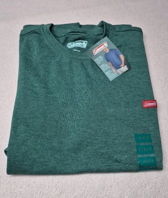 Camiseta Coleman Para Hombre Manga Corta Bolsillo Frontal~Talla L~ Hunter Verde Brezo~NUEVA CON ETIQUETAS Foto 1 de 4