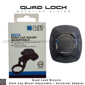 Quad Lock Adjustable Bicycle Stem Cap Mount + Universal Adapter Combo Kit - Picture 1 of 5