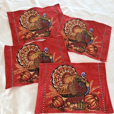 挂毯土耳其桌椅 4 件套秋季感恩节编织收获 — 第 1/4 张图片