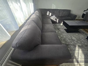 Sehr Gut Erhaltener Wildleder Eck Couch In Antrazit Grau - Bild 1 von 8