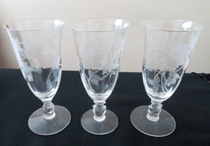 3 Heisey Rose 5 1/2" Juice Stems Great Condition - Picture 1 of 7