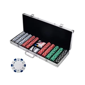 Complete Poker Set 500PCS Chips, 2 Decks Cards & Aluminum Case – All-in-One - Picture 1 of 3