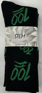 2pk Black/Green STEM Socks One Size Fits Most Mid Calf - Picture 1 of 3