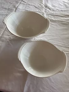 VINTAGE WEISS SCHWEDISCH MODERN rund gerippt 2 Satzschalen Portugal - Bild 1 von 6