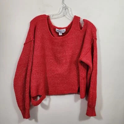 Wildfox Couture red very oversized buffy cut out sweater woman's size small  - Image 1 of 4