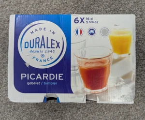 Duralex 1025A B06 Picardía Gobelet Vaso 16 CL 5 5/8 oz Juego de 6 Francia Nuevo - Imagen 1 de 9