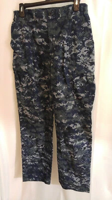 USN Navy Mens Pants Regular Digital Camo Worn Tags Elastic Side Waist Size Small - Image 1 of 4