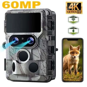 Campark 4K Dual Lens WiFi Trail Wildlife Camera 60MP Hunting Cam IR Night Vision