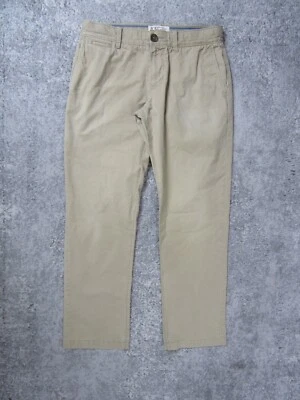 Pantalones Penguin Para Hombre 30x30 Chino Beige Caqui Doblado Pantalones Informales* Foto 1 de 4
