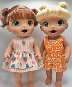 💕Doll Clothes for 12” Baby Alive Doll ICE CREAM dress and Sherbet Romper NEW - Picture 1 of 4