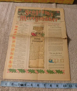 Anuncio impreso de boletín informativo de periódico Seagram's Merrymaker 1936 - 37 whisky Seagram's - Imagen 1 de 22