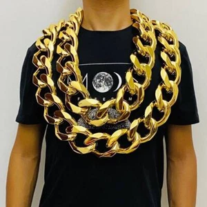 Hip-Hop Gold Dicke Kette Halskette Herren Punk Große Kunststoffkette 2025 Neu Unisex - Bild 1 von 6