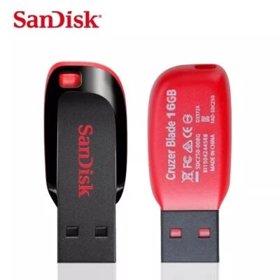 SanDisk USB stick 16GB 32GB 64GB Memory Drive Flash SDCZ50 Cruzer Blade neu - Image 1 of 4