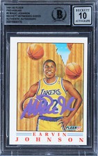 Lakers Magic Johnson Signed 1991 Fleer Pro-Visions #6 Card Auto 10! BAS Slabbed