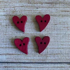 4 x Pink Heart Buttons ~ 2cm ~ 2 hole - Picture 1 of 3