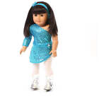 Teal One-shoulder Ice Skating Outfit 18" Doll Clothes for American Girl Dolls