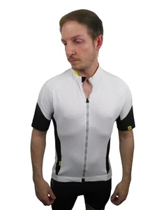 Full Zip Ventilated Short Sleeve Cycling Bike Jersey Mens Small Medium White - Picture 1 of 11