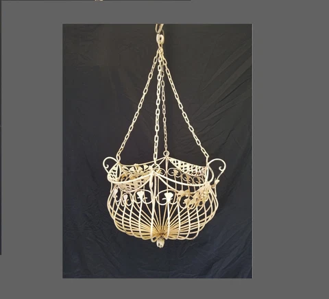 Antique Metal Victorian Art Nouveau Plant Hanging Planter, Large Cover