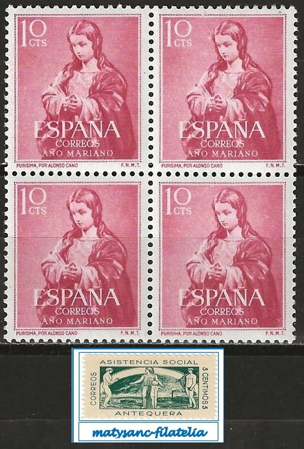 ESPAÑA 1954. EDIFIL 1132. VALOR DE 10 CÉNTIMOS "AÑO MARIANO". MNH*** - Imagen 1 de 1