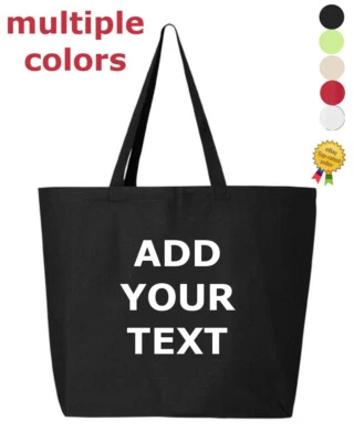 Personalized Tote Bag 25L Jumbo Size Gifts Canvas Bags Custom Printed Reusable - Image 1 of 4