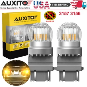 AUXITO 3157 3156 T25 LED Bombillas de luz de señal de giro frontal ámbar sin errores Canbus - Imagen 1 de 21