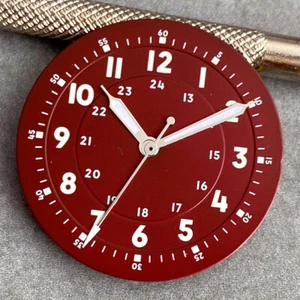 Brownish Red Field Watch Dial 29mm Luminous Marks Fit NH35 NH36 NH38 ETA 2824 PT - Picture 1 of 24