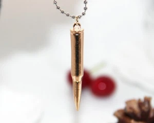 Bullet Shell Full metal jacket Pendant key chain Shiny copper color beauty USA - Picture 1 of 5
