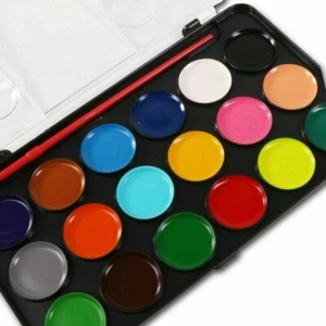 JUEGO DE PINTURA PARA NIÑOS ACUARELA 18 COLORES SURTIDOS + PINCEL ARTE Y ARTESANÍA ESCUELA HOGAR - Imagen 1 de 1