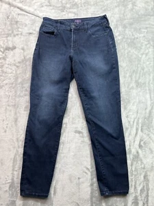 NYDJ Womens Sz 12 Designer Jeans Blue Alina Jegging Dark Wash Stretch Mid Rise - Picture 1 of 12
