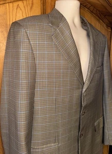 BRIONI “Nomentano” Plaid Blue Windowpane Wool & Silk Blazer Sport Coat Size 42R - Picture 1 of 10