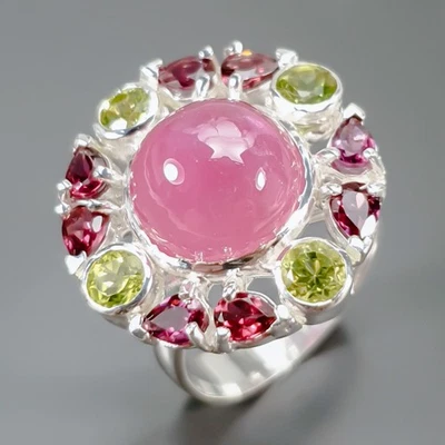 Handmade 6 ct+ Ruby Ring 925 Sterling Silver Size 7.5 /R441464 - Image 1 of 4