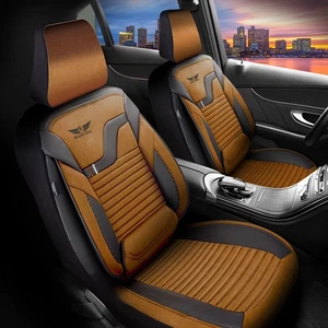 Housse de Siège Convient pour VW T4 T5 T6 En Braun Noir - Photo 1/8