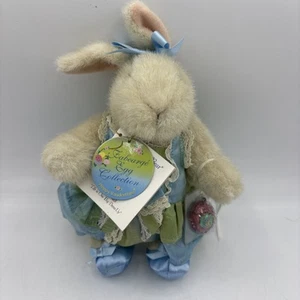 Vtg Hoppy Vanderhare Fabearge Bunny Rabbit Plush Lace Dress Egg Charm Muffy - Picture 1 of 21