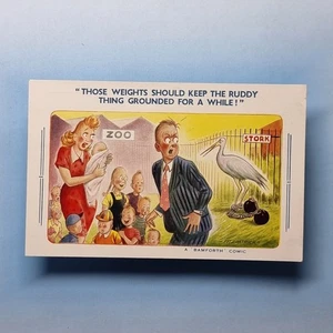 Cómic Postal C1965 Zoo Gran Familia Cigüeña Pesa Bamforth & Co - Imagen 1 de 2