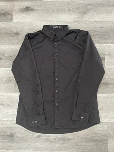 Mens Long Sleeve Dress Shirt Button Down Casual Printed Fancy Contrast Trim Cuff - Picture 1 of 6