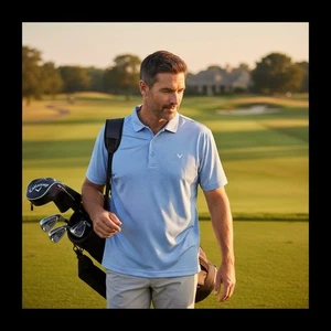 Neu mit Etikett Callaway Herren XL blau Golf Polo Shirt Stretch 25" Grube 30" Länge Performance - Bild 1 von 10