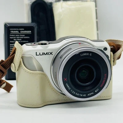 Panasonic LUMIX DMC-GF5, белый с объективом 14–42 мм, беззеркальная камера, протестирована в Японии - Изображение 1 из 4