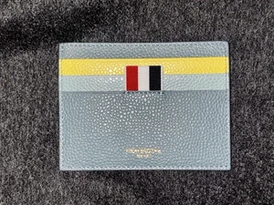 Thom Browne FUNMIX PEBBLE GRAIN LEATHER Note Compartment Card Holder/Wallet - Afbeelding 1 van 5
