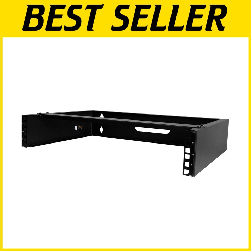 Black Wall Mount Rack - 19" Patch Panel, 77lbs Capacity - Image 1 of 4
