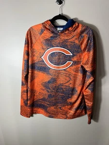 Camiseta con capucha mediana del equipo de la NFL para hombre Chicago Bears naranja azul manga larga - Imagen 1 de 14