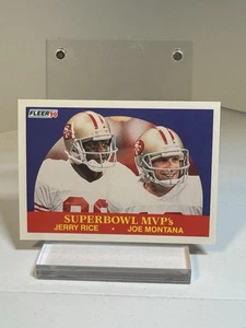 Joe Montana Jerry Rice 1990 Fleer Fútbol Super Bowl Jugador Más Valioso #397 S.F. 49ers HOF - Imagen 1 de 2