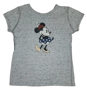 Disney Girls Minnie Mouse Gray Classic T-Shirt Size S 5/6 - Picture 1 of 4