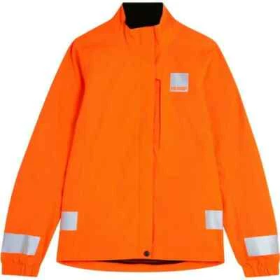 Chaqueta estroboscópica juvenil impermeable de ciclismo, naranja neón, sin etiquetas. Foto 1 de 4