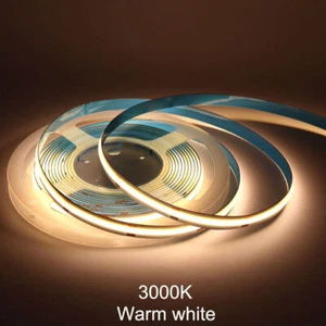 COB LED Strip Light Flexible Tape Lights Home DIY Lighting Warm White 5V - Picture 1 of 15