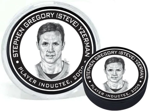 Steve Yzerman Detroit Red Wings 2009 Hall of Fame 3D Textured Puck (in Tube) Cover