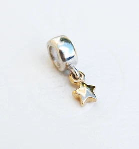 Genuine Pandora two tone Dangle Charm "Star" - 790139 - retired - Picture 1 of 2